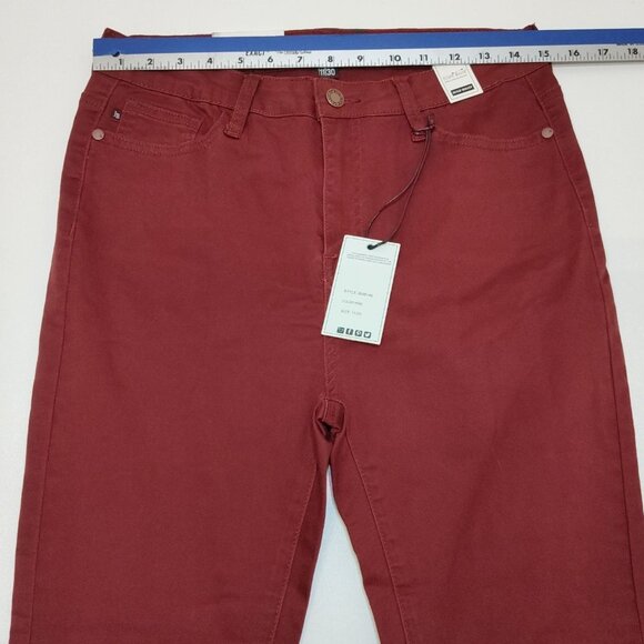 Judy Blue Los Angeles Skinny Fit High Waist Jeans 11/30 Wine Red 98% Cotton NWT - Picture 12 of 12